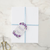 Violet Aster Floral Botanische Verjaardag Bedankt Cadeaulabel (Met Touw)