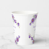 Violet Aster Floral Botanische Verjaardag Papieren Bekers (Rechts)