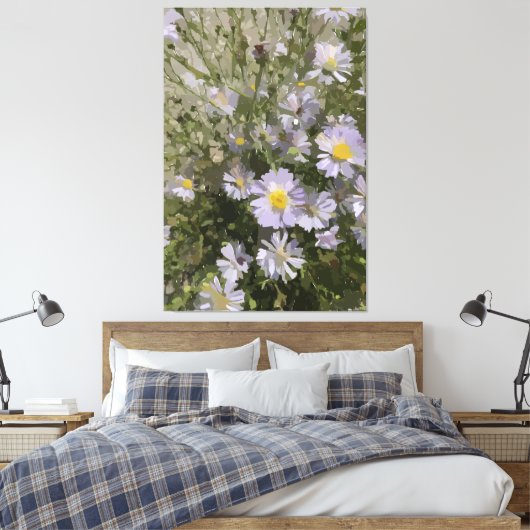 Violet Asters Canvas Afdruk (Insitu (Slaapkamer))