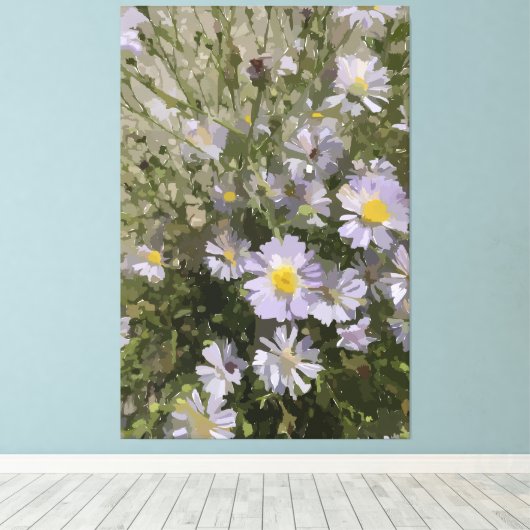 Violet Asters Canvas Afdruk (Insitu (Houten vloer))