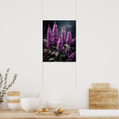 Violet Astilbe Flowers Art Print Poster (Keuken)
