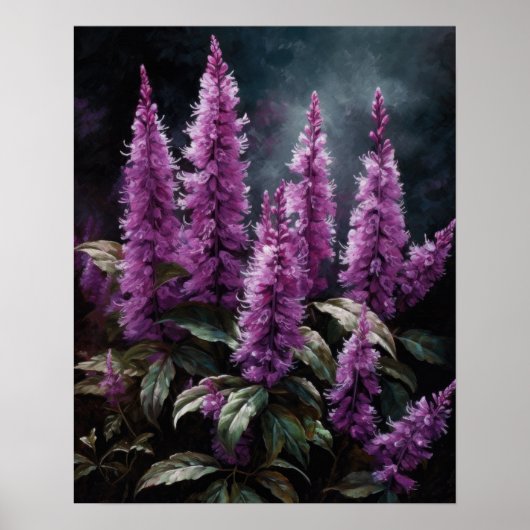 Violet Astilbe Flowers Art Print Poster (Voorkant)