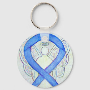 Violet Awareness Ribbon Angel Custom Art Sleutelha Sleutelhanger