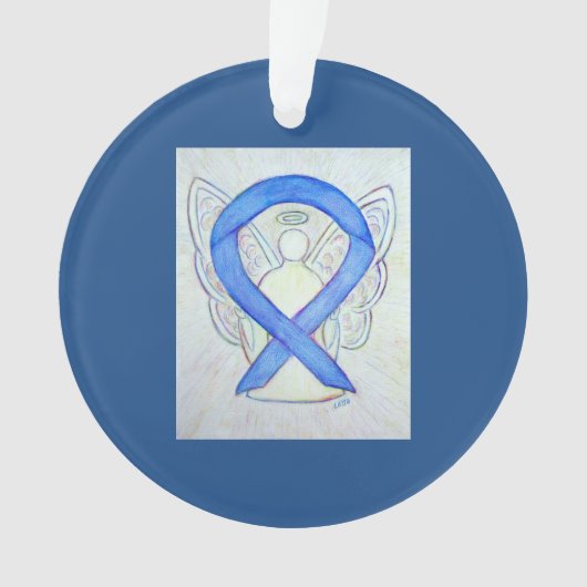 Violet Awareness Ribbon Angel Gepersonaliseerd sie Ornament (voorkant)