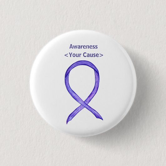 Violet Awareness Ribbon Custom Art Pins Ronde Button 3,2 Cm (Voorkant)