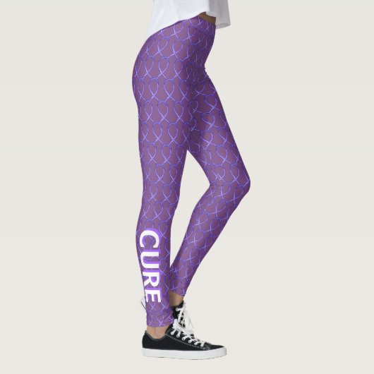 Violet Awareness Ribbon Custom Words Art Leggings (Rechts)