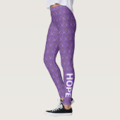 Violet Awareness Ribbon Custom Words Art Leggings (Links)