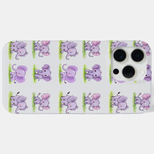 Violet Baby Elephant iPhone/iPad Case (Achterkant (horizontaal))