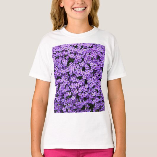Violet Baby Girls T-Shirt Violet Flowers (Voorkant)