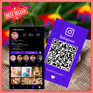 Violet Bakery Instagram Chef QR-code sociale media Visitekaartje