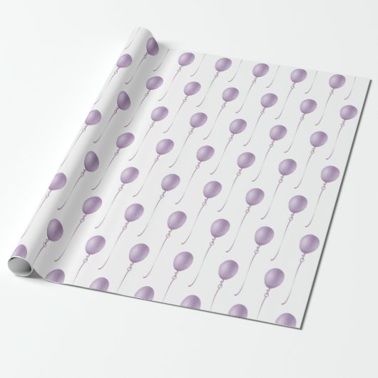 Violet balloon Gift Wrapping Paper - Cadeaupapier (Uitgerold)