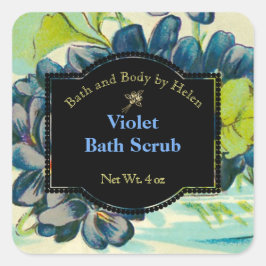 Violet Bath and Body Care Label - vierkant