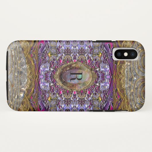 Violet-Baylphine, prachtig monogram Case-Mate iPhone Case (Achterkant (horizontaal))