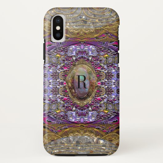 Violet-Baylphine, prachtig monogram Case-Mate iPhone Case (Achterkant)