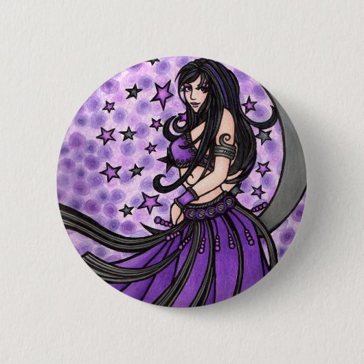 Violet Belly Dancer Ronde Button 5,7 Cm (Voorkant)