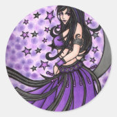 Violet Belly Dancer Ronde Sticker (Voorkant)