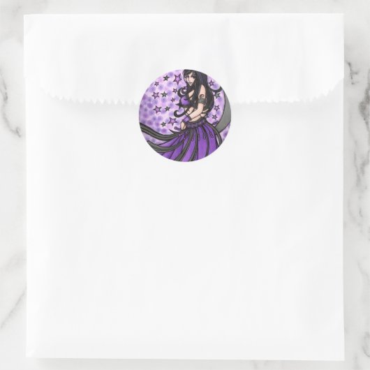 Violet Belly Dancer Ronde Sticker (Tas)