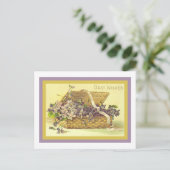 Violet Best wil Vintage Floral Briefkaart (Staand voorkant)