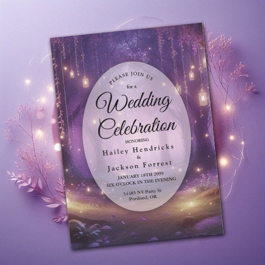 Violet bij Midnight Enchanted Forest Wedding Kaart