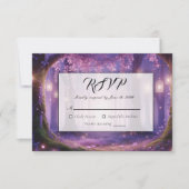 Violet bij Midnight Enchanted Forest Wedding RSVP Kaartje (Voorkant)