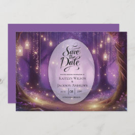 Violet bij Midnight Enchanted Forest Wedding Save The Date