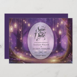 Violet bij Midnight Enchanted Forest Wedding Save The Date