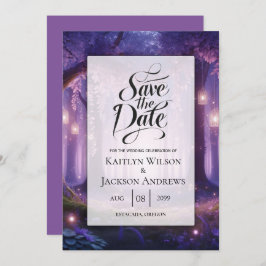 Violet bij Midnight Enchanted Forest Wedding Save The Date