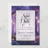 Violet bij Midnight Enchanted Forest Wedding Save The Date (Voorkant)