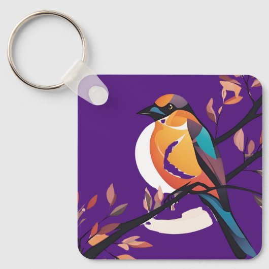 Violet Birdie Pendant Sleutelhanger (Voorkant)