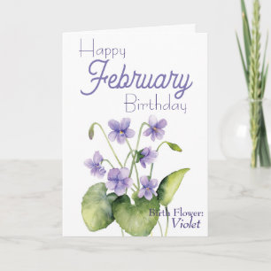 Violet Birth Flower Birthday Kaart