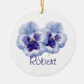Violet Birth Month Flower FEBRUARY Name & Year Keramisch Ornament (Voorkant)