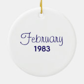 Violet Birth Month Flower FEBRUARY Name & Year Keramisch Ornament (Achterkant)