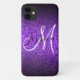 Violet Black Glitter Ombre - Aangepast Case-Mate iPhone Case