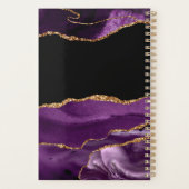 Violet Black Marmer Agate Glam Golden Glitter Planner (Achterkant)