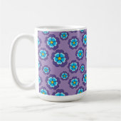 Violet blauw bloemen patroon koffiemok (Links)