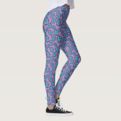 Violet blauw bloemen patroon leggings (Rechts)