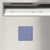 Violet blauw bloemen patroon magneet (Insitu (Vaatwasser))