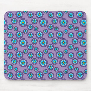 Violet blauw bloemen patroon muismat