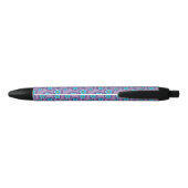 Violet Blauw Bloemen Patroon Personaliseren Zwarte Inkt Pen (Achterkant)