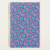 Violet blauw bloemen patroon planner (Voorkant)