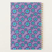 Violet blauw bloemen patroon planner (Achterkant)