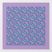 Violet blauw bloemen patroon raamsticker (Vel)