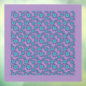 Violet blauw bloemen patroon raamsticker (Vel 3)