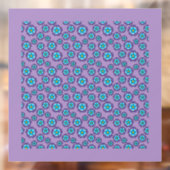 Violet blauw bloemen patroon raamsticker (Vel 2)