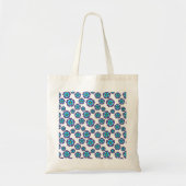 Violet blauw bloemen patroon tote bag (Voorkant)