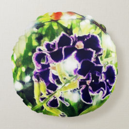 Violet blauwe bloem ziet eruit als een oliefilter rond kussen