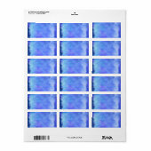 Violet Blauwgroen Blauw Waterverf Textuur Patroon Etiket (Full Sheet)