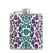  Violet Blauwgroen luipaard Ervaar Heupfles (Voorkant)