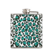  Violet Blauwgroen luipaard Ervaar Heupfles (Achterkant)