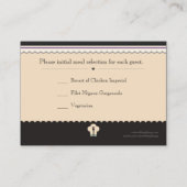 Violet & Blauwgroen Tortelduifjes RSVP-kaarten Informatiekaartje (Achterkant)